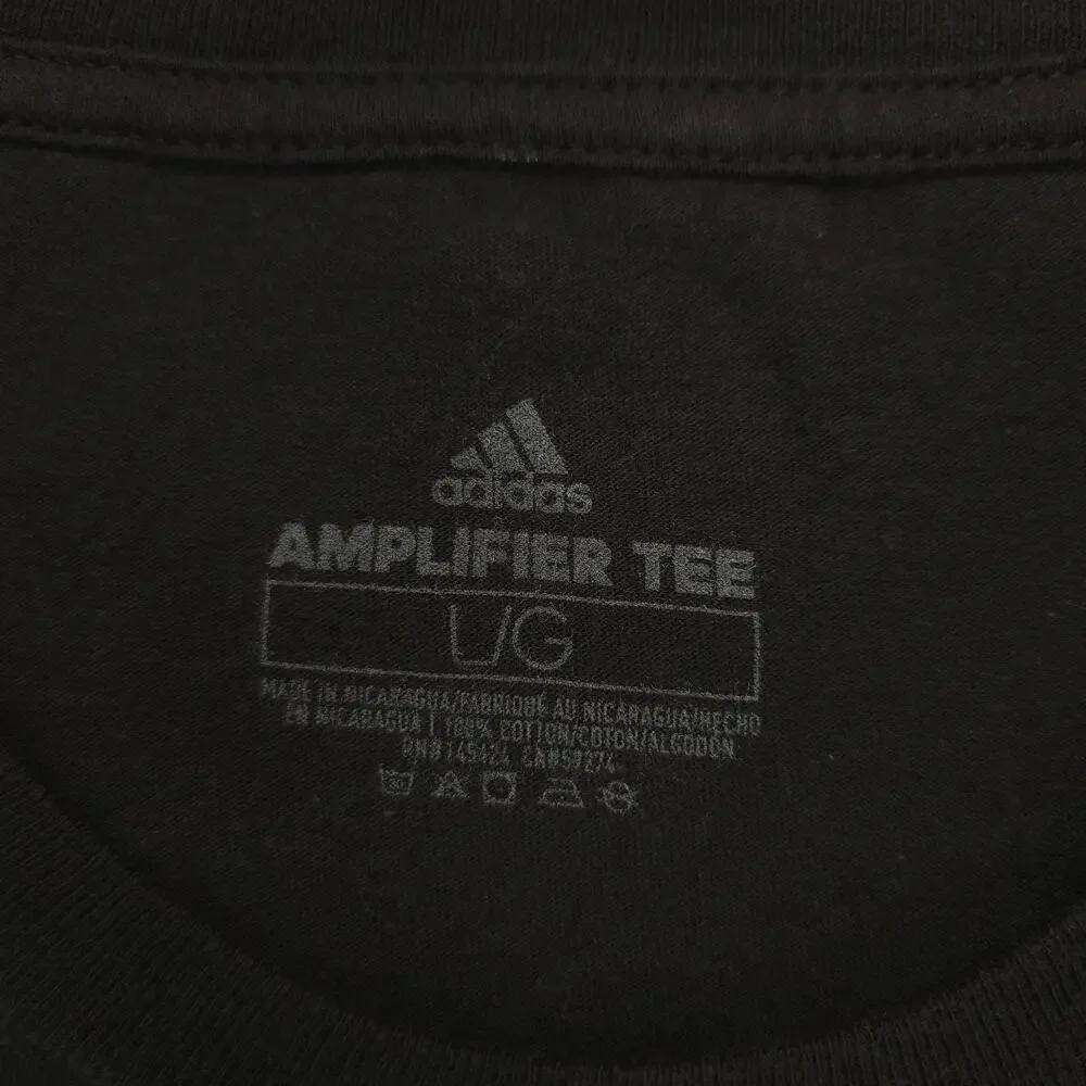 Adidas Casual Crew Neck Short Sleeve Graphic T Shirt Mens Size Large L Black